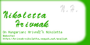 nikoletta hrivnak business card